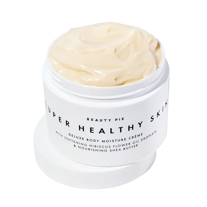 Beauty Pie Super Healthy Skin Deluxe Body Crème – Rich Hydration Body Butter with Cold-Pressed Hibiscus Oil, Hyaluronic Acid & Vitamin E – 8.45oz Nourishing Body Moisturizer for Dry & Mature Skin
