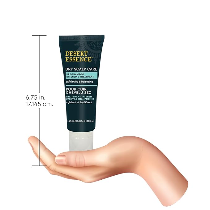 Desert Essence Dry Scalp Care Pre-Shampoo Intensive Treatment - Micro-Exfoliating, Eliminates Product Build-up and Oil for Healthier Hair and Scalp - 3.4 Fl Oz Bottle