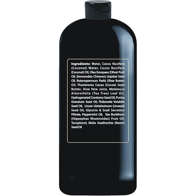 ALL Natural Body Wash - Fights Body Odor, Athlete’s Foot, Jock Itch, Nail Issues, Dandruff, Acne, Eczema, Shower Gel for Women & Men, Skin Cleanser -16 fl oz (Tea Tree Snail Mucin)