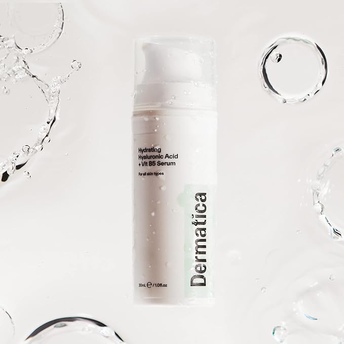 Dermatica Hyaluronic Acid Hydrating Face Serum with Vitamin B5 | Anti-Ageing and Anti-Wrinkle Skincare I Fast Absorbing Hydrating Serum for Dehydrated Skin | Fragrance Free Skin Care (30ml)