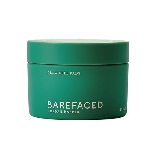 Barefaced Glow Peel Pads (60 Count) - Deep Exfoliating Face & Body Pads with 15% Glycolic Acid, Squalane & Vitamin E - Smooths Texture, Reduces Breakouts & Fine Lines