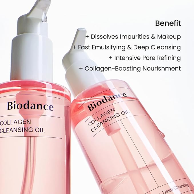 BIODANCE Collagen Cleansing Oil, Facial Oil Cleanser, Gentle Makeup Remover without Clogging Pores, Removes Bleackhed and Whitehead for Sensitive Skin, Oily Skin, 6.76 fl. oz. (200 ml)