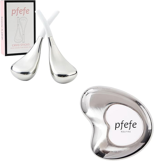 Cryo Sticks and Gua Sha Set, Esthetician Supplies Cooling Spa Globes Cold Roller with Storage Case