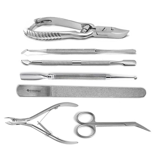 Comprehensive Podiatry Tool Set: Toenail Removal Cutters, Clippers, Scissors, Nail Files, Cuticle Pushers - Surgical Grade Stainless Steel for Manicure, Pedicure, and Toenail Care