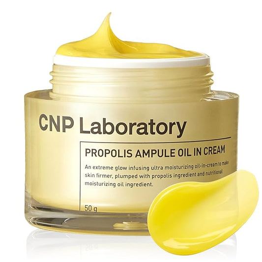 CNP Honey Ceramide Moisturizer with Propolis Extract & Hyaluronic Acid, Propolis Ampule Oil-in-Cream with 5 Oil Blend, Anti Aging Face Cream, for Firm, Radiant Skin, Korean Skin Care (1.76 fl. oz)