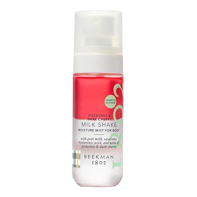 Beekman 1802 Milk Shake Body Mist - Pistachio & Dark Cherry 2 fl oz - Hyaluronic Acid, Jojoba Oil, Instantly Moisturizes, Hydrates & Softens, Good for Sensitive Skin, Cruelty Free