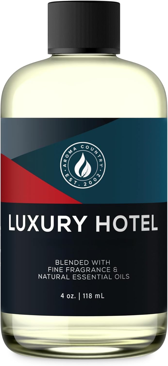 Aroma Country Luxury Hotel Diffuser Oil - Luxury Hotel Scent Oil for Diffuser & Air Fresheners for Home - Essential Oil Diffuser Refill, Home Fragrance Collection with Gardenia & Amber (4 Fl. Oz)