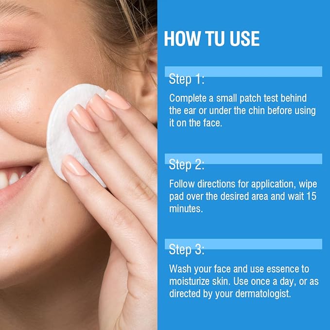 10% Glycolic Acid + 2% Salicylic Acid Peel Pads - BACHERI Resurfacing Pads For Face with Vitamins B5, C & E, Allantoin - Exfoliating Facial Peel for Dark Spots, Blackhead, Acne, 55 Pcs