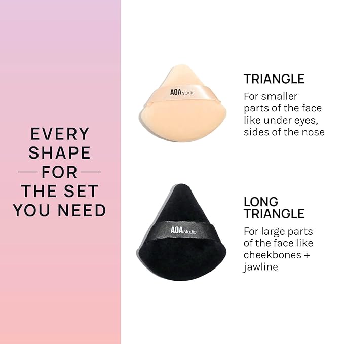 AOA Studio Velvet Puffs Makeup Puff Set of 6 Loose Powder Body Powder, Velour Makeup Blender Sponge Foundation Blending Sponges Set Beauty Makeup Tools(Black/Peach)