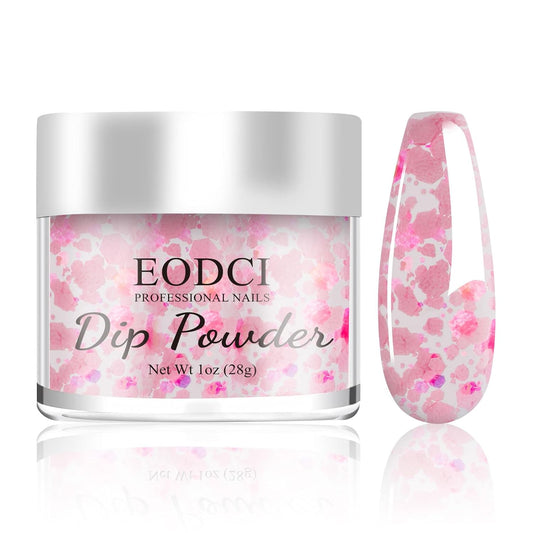 Dip Powder Glitter Pink Color, 1 Oz/28g Dipping Powder French Nail Art Starter Manicure Salon DIY at Home Glitter Odor-Free and Long-Lasting, No Need Nail Lamp Curing