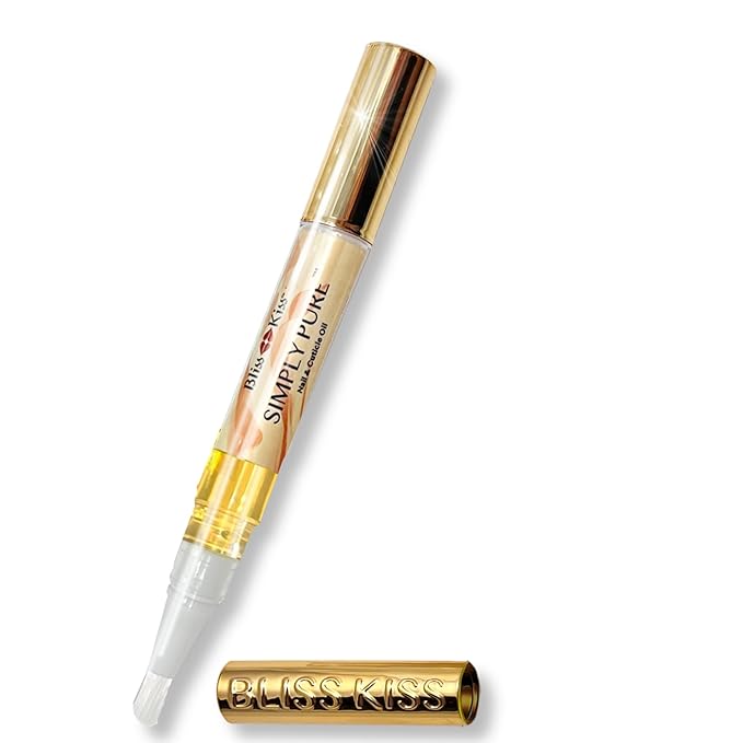 Bliss Kiss | 1 Pumpkin Spice Latte Fragrance | Nail Oil Cuticle Pen w/Vitamin E & Jojoba⏤Nail Strengthener Nail Growth Serum for Brittle Peeling Breaking Thin Nails