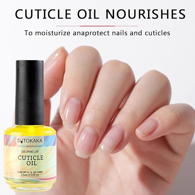 15ml Cuticle Oil, Nail & Cuticle Care Revitalizing Hydrating Oil with Jojoba Oil & Vitamin E for Repaired Thin Nails