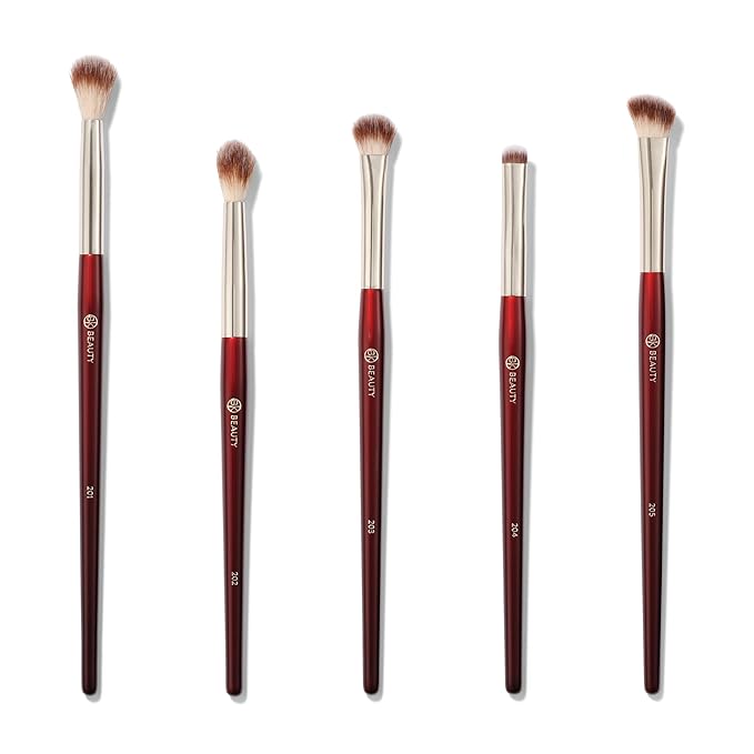 BK BEAUTY - Essentials Brush Set (5PC) - Professional Makeup Brushes for Blending, Smudging, & Defining | Premium Eyeshadow Set for Flawless Eye Looks