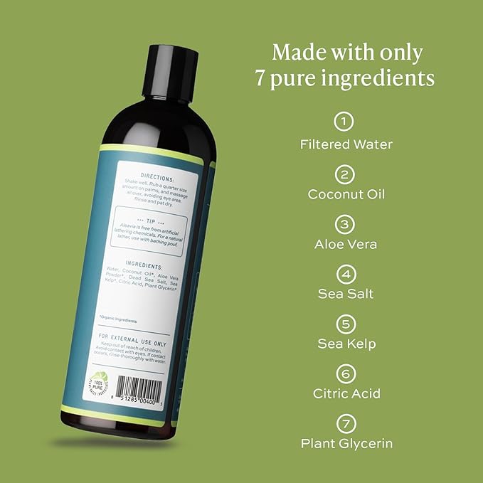 Aleavia Body Cleanse – Organic & All-Natural Prebiotic Body Wash with Organic Cucumber and Bitter Melon – Nourish Your Skin Microbiome – 16 Oz