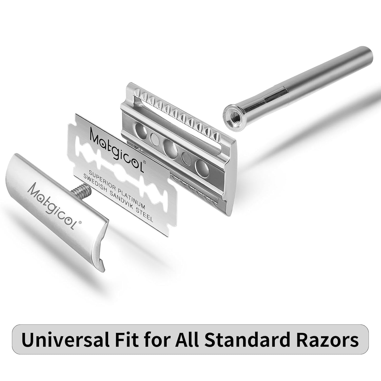 Double Edge Safety Razor Blades - 100 Count Premium Platinum Swedish Steel Blades for Men & Women’s Razors with a Smooth Precise and Clean Shave