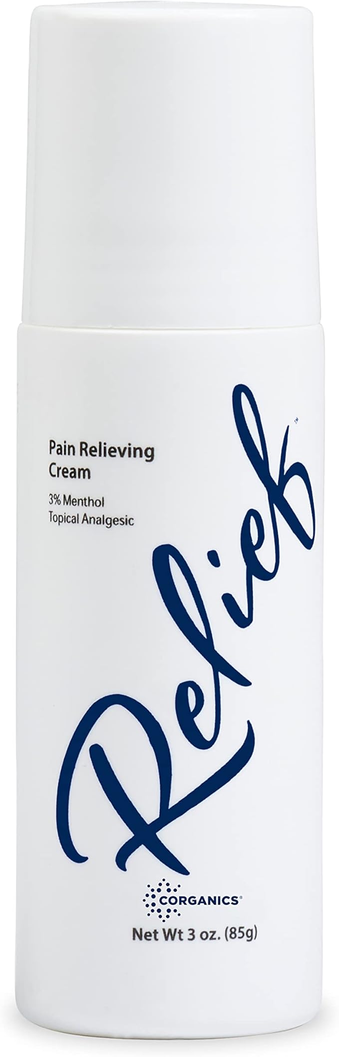 Topical Pain Relief Cream Natural Essential Oil Based Knee Joint Back Leg Feet Foot Hands Arthritis - Roll-on, 3 oz.