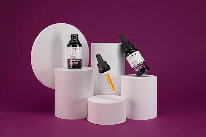 Alteya Rosehip Seed Oil USDA Certified Organic Face Oil, 2x1.7 Fl Oz Glass Bottles with Pipette, All-Natural Moisturizer