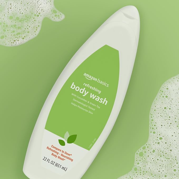 Amazon Basics Body Wash for Refreshing Skin, Cucumber, 22 fl oz (Pack of 2)