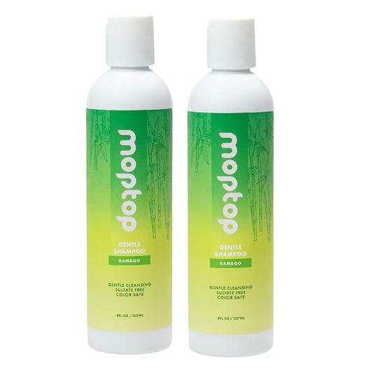 MopTop Gentle Shampoo – Every Day Curly Hair Shampoo, Improves Moisture & Reduces Frizz, Sulfate & Paraben Free Hair Care for Straight, Wavy, Curly, Coily Hair (Bamboo, 2pk)