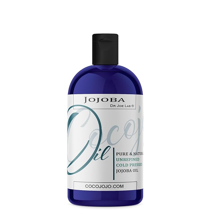 Cocojojo Jojoba Oil Organic, Jojoba Oil for Hair Growth for Skin, Face, 100% Pure Natural, Cold Pressed, Deep Moisturizing Anti-Aging, Essential Oils - 16 Fl Oz