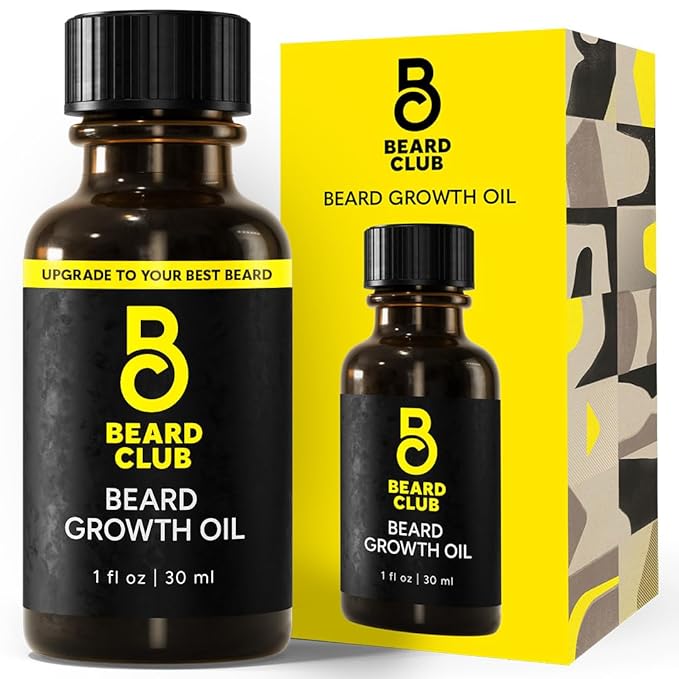 Beard Club - Beard Growth Serum with Natural Castor, Coconut and Avocado to Grow a Thicker, Fuller Beard, Fill in Patches and Stimulate Healthier Facial Hair Growth