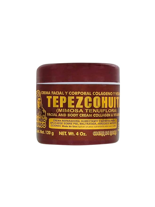 Del Indio Papago Tepezcohuite Night Cream - Tepezcohuite Cream from Mexico - Reduces Wrinkles, Renews Skin, Grease Free - JUMBO SIZE 4 Oz