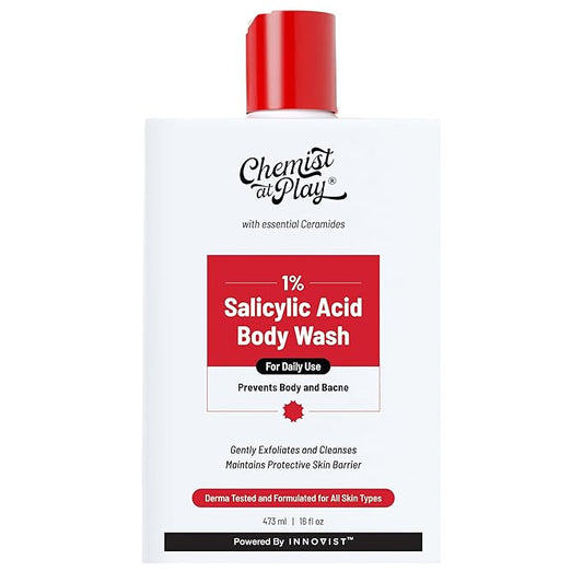 1% Salicylic Acid Body Wash | Paraben & SLS Free | Gentle Exfoliating Shower Gel | Prevents Body Acne, Bumpy Skin & Deep Cleanses Skin | For Men & Women | 15.9 Fl oz