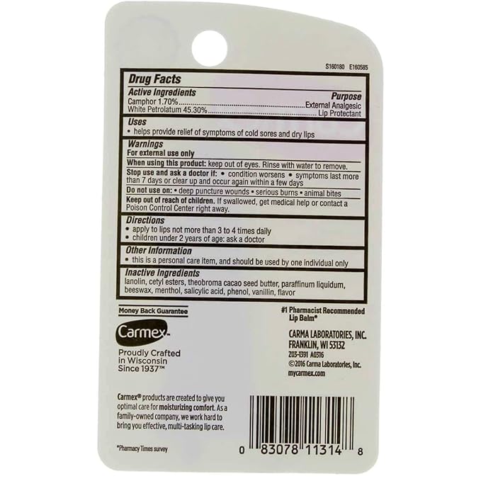 Carmex Classisc Lip Balm Medicated 0.35 oz (Pack of 10)