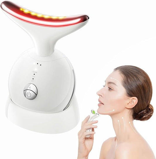 7 in 1 Face Massager Tool, Red Light Therapy for Face and Neck, Portable Face Lift Device, Neck Massager for Double Chin Reducer
