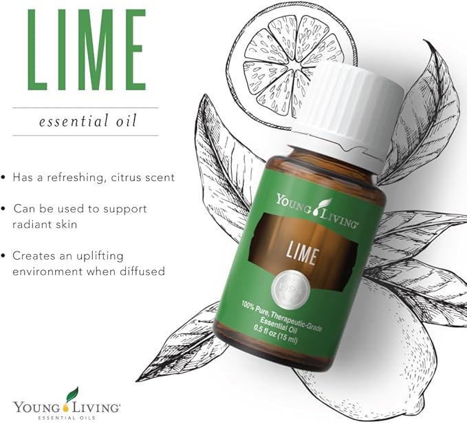 Young Living Lime Essential Oil - 15ml of Pure Aromatherapy Bliss: Awaken Your Senses with a Refreshing Citrus Fragrance - Premium Grade for Diffusion and Topical Use