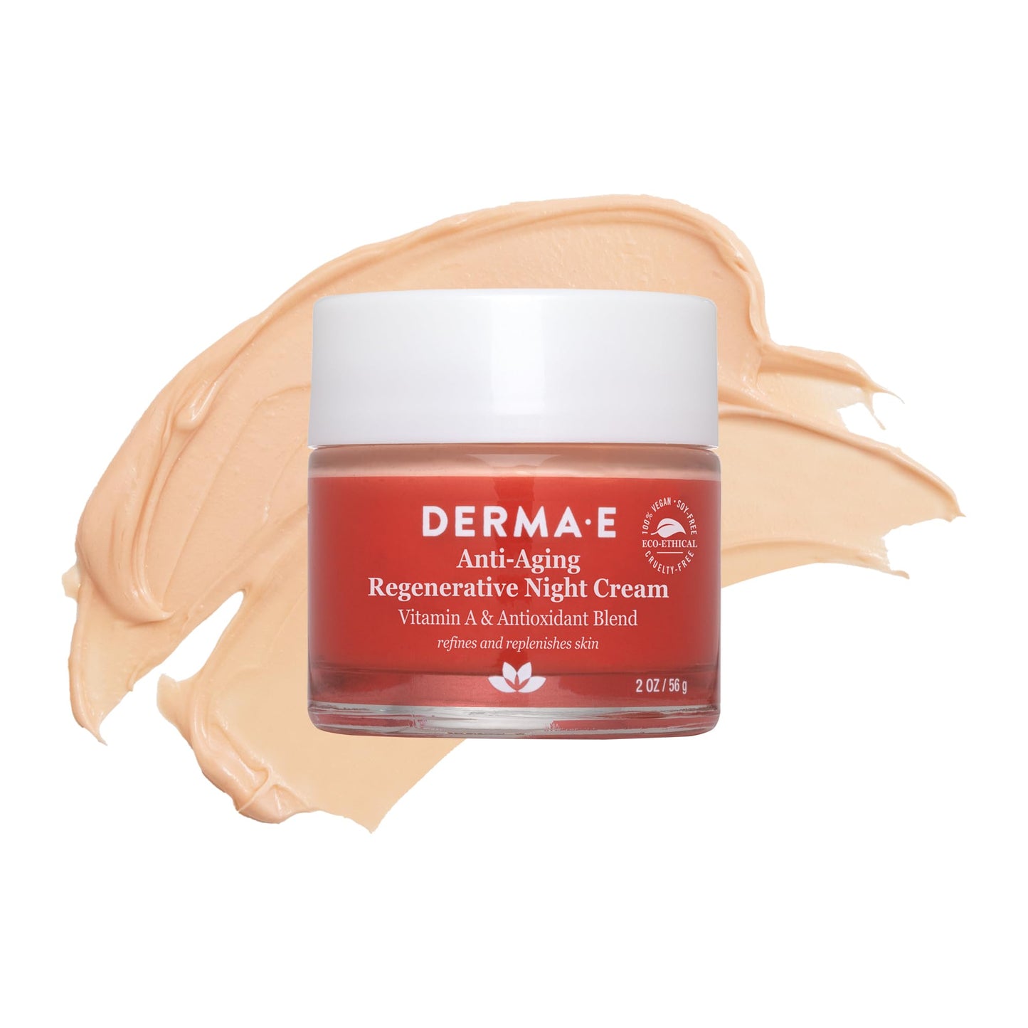 Derma E Anti-Aging Regenerative Night Cream – Firming Astaxanthin Moisturizer For Face – Lightweight Overnight Anti-Wrinkle Cream With Jojoba Oil And Vitamin E, 2 oz