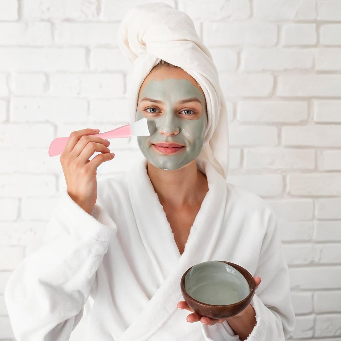 5 Pcs Silicone Face Mask Applicator,Face Mask Spatula,Reusable Double-End Faces Masks Brush Washable Beauty Spatula Comestic Tools for Clay,Cream,Gel,and Mud Facial Masks,Soft Smoothing