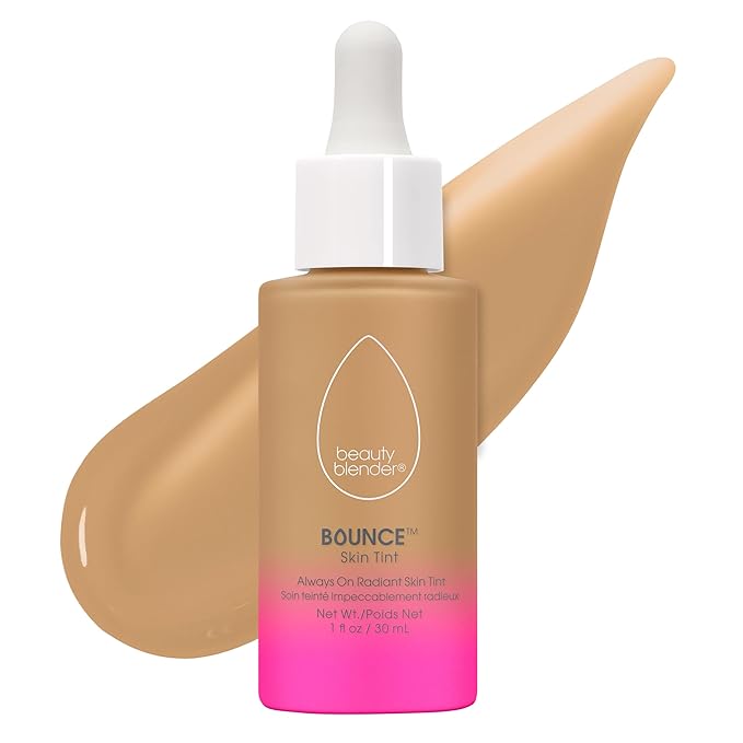 Beautyblender 12-Hour Always on Radiant Skin Tint, Breathable Serum Foundation Stays Put for All Day Long Wear, Infused with Hyaluronic Acid & Niacinamide, Medium 3