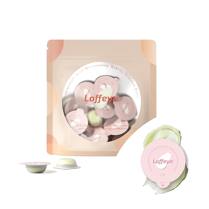 30PCS Travel Mini Size Cleansing Balm, Makeup Remover Balm, Individually Wrapped Pods, Gentle & Hydrating with Pomegranate Extract, Leak-Proof & Travel-Friendly, For All Skin Types