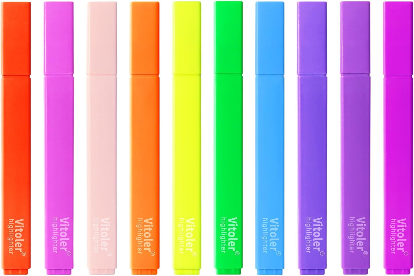 Aesthetic Highlighters,10 pcs, Chisel Tip, Vibrant Colors,Pastel Highlighters Assorted Colors, Bulk Highlighte for Bible Journaling Planner Notes School Supplies