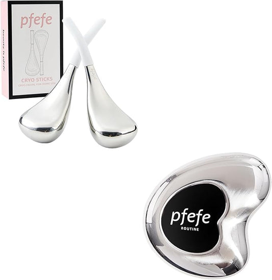 Cryo Sticks and Gua Sha Set, Esthetician Supplies Cooling Spa Globes Cold Roller with Storage Case