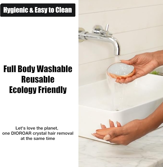 Crystal Hair Eraser,Upgrade Crystal Hair Remover,Physical Nano Glass Hair Removal Device,Painless Epilator and Exfoliator Without Shaver for Quick Soft Silky Skin(Golden)