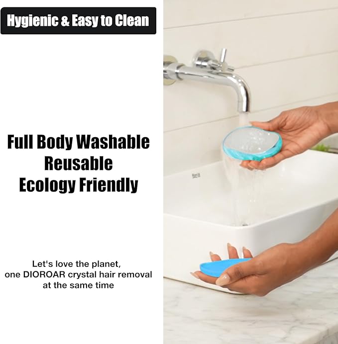 Crystal Hair Eraser,Upgrade Crystal Hair Remover,Physical Nano Glass Hair Removal Device,Painless Epilator and Exfoliator Without Shaver for Quick Soft Silky Skin(Ocean Blue)