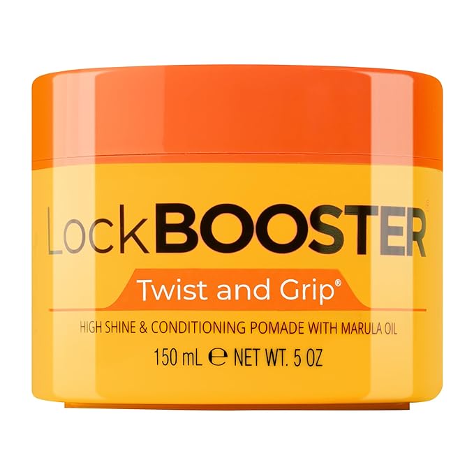 Style Factor Lock BOOSTER Twist & Grip Braid Gel (5 Oz.) with Marula Oil — Strong Hold, Flake-Free, Frizz-Free Hair Braiding Gel for Defined & Long-Lasting Twists, Locs & Braids