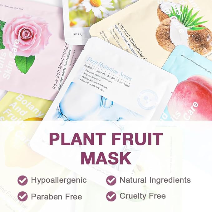 8 Pack Cherry Blossom Face Mask,Pink Face Masks Spa Day kit Supplies for Teens Girls Women,Sheet Facial Mask Skincare for Kids Gifts Set,Hydrate Nourish Soothe for All Skin Types,Spa Party Favors