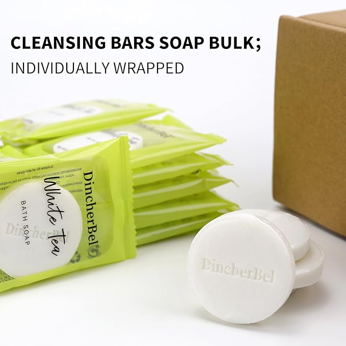 200 Pack 0.5oz Travel Soap, Mini Round Cleansing Bars Soap Bulk Travel Size, Individually Wrapped Toiletries Amenities for Hotel, Airbnb, Shelter, Camping and Traveling