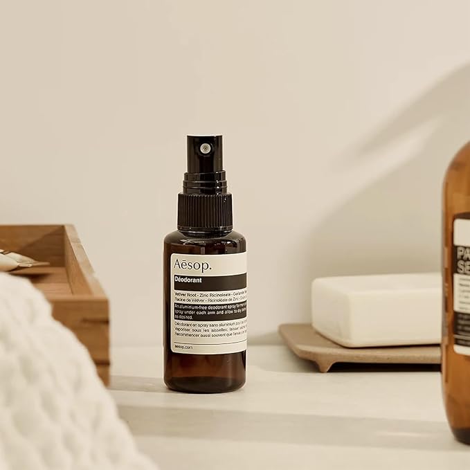 Aesop Herbal Deodorant Spray | Aluminum Free | Deodorant Reduces + Masks Underarm Odor | Sage Leaf, Zinc Ricinoleate, Witch Hazel | 1.7 oz / 50mL (Pack of 2)