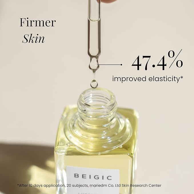 BEIGIC Lucent Oil - Vegan Face Oil Firming Hydrating Serum with Green Coffee Bean, Argan, Rosehip Oils & Squalane for Glowy Skin (0.33 Fl. Oz)