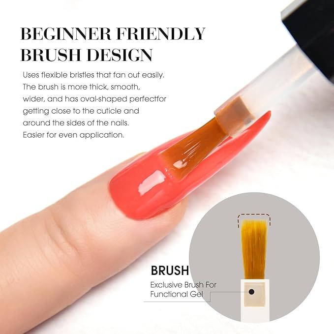 CANNI 6 Colors 9 ML Hema-Free Pink Gel Nail Polish Set, Hot Pink Purple Yellow Orange Kit, Soak Off LED Nail Gel Manicure Kit DIY at Home Salon Gifts