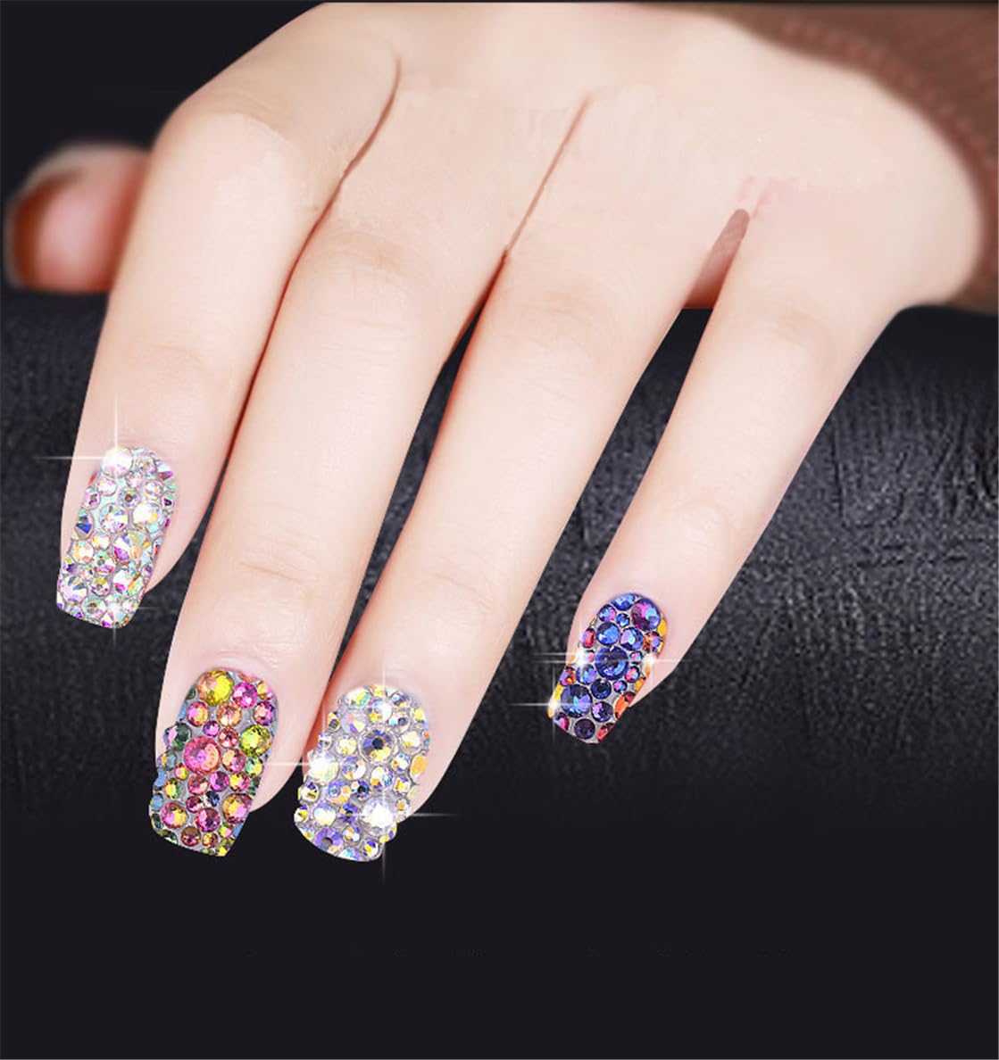 3000 Pieces SS6 2mm Flatback Rhinestones Clear Glass Round Gems Crystals for Nail Art DIY Crafts Clothes Shoes Bags （Dark Green）