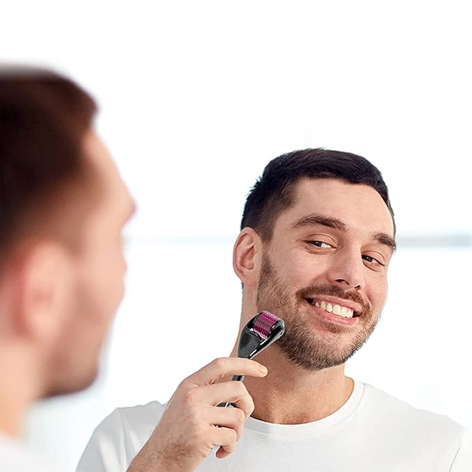 Derma Roller for Face, Body and Scalp - Derma Roller for Men and Women with 540 Micor Roller - Beard Roller for Hair & Beard