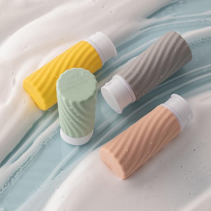 3oz Travel Bottles, Empty Squeeze Toiletries, Tsa Liquid Container, Leak Proof Traveling Size for Shampoo, Conditioner, Lotion (4PCS)