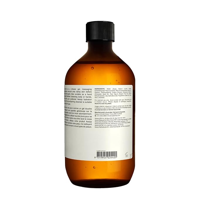 Aesop Coriander Seed Body Cleanser Refill | Refreshing & Invigorating | Spicy, Woody, Warm | 16.9 oz / 500mL