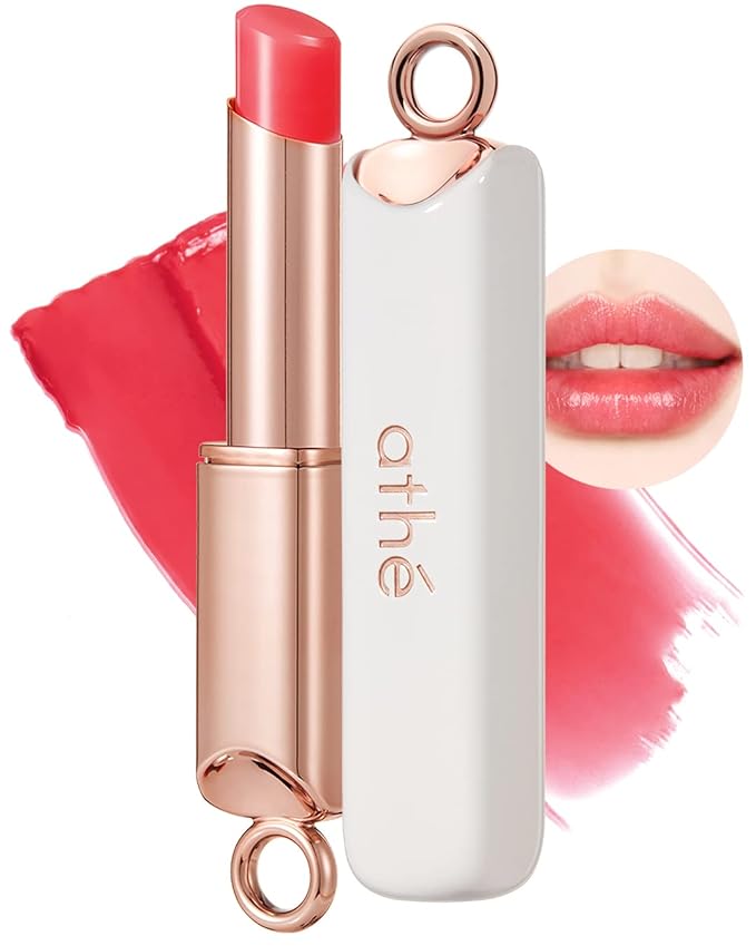 ATHÉ Authentic Lip Balm 07 MERRILY (Tinted), Lightweight Wear & Plumping Lips without Stickiness, Moisturizing & Nourishing Plant-Based Vegan Chapstick for Dry, Petrolatum Free, Cruelty-Free