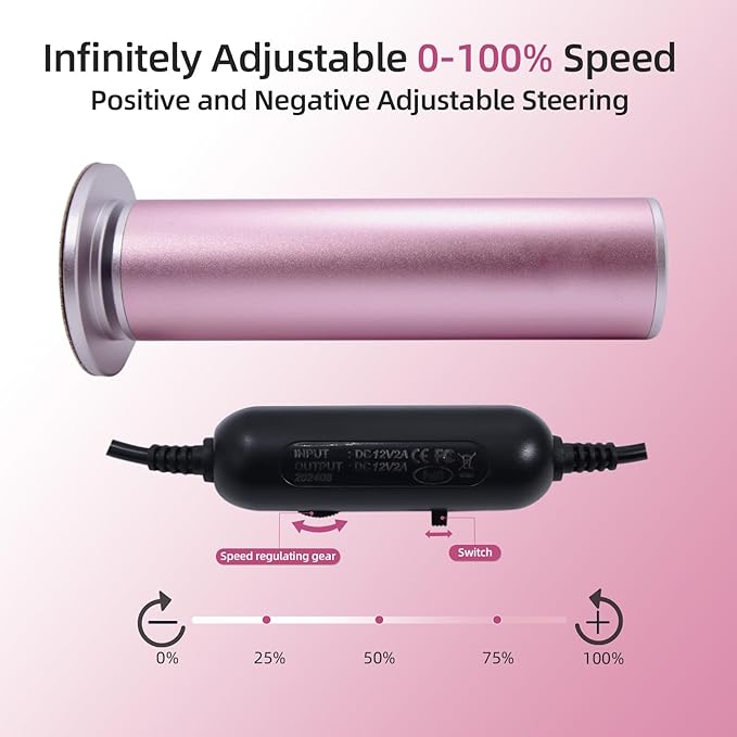 4.8IN Longer Electric Foot Callus Remover with 80pcs Sandpaper Discs, Professional Aluminum Callus Remover for Feet, Stepless Speed Control Pedicure Tools for Dead Skin